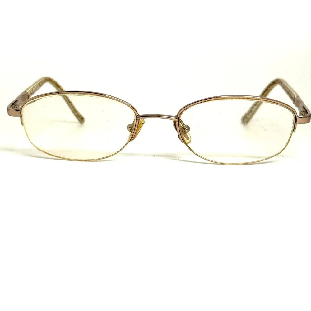 Coach Faye 118 Taupe Oval Eyeglasses Frames Crystal Logo Monogram 135